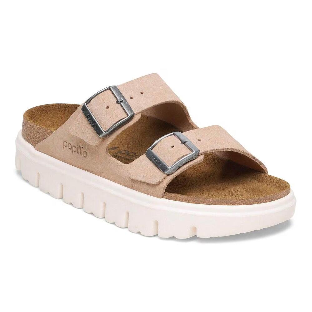 NEW BIRKENSTOCK women's arizona chunky sandals in warm sand suede
